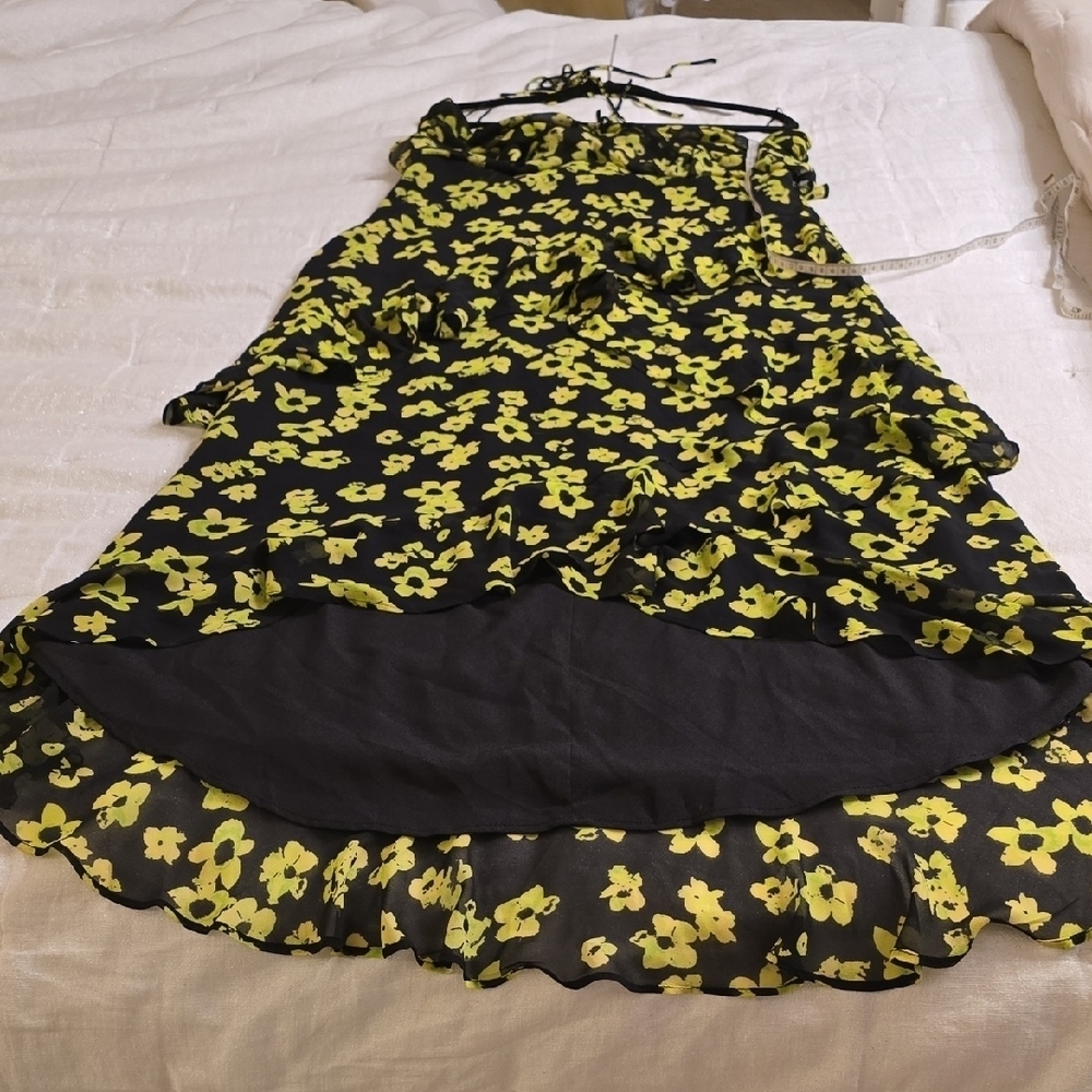 WAYF Strapless Dress with Green Floral Pattern XL - Picture 14 of 16